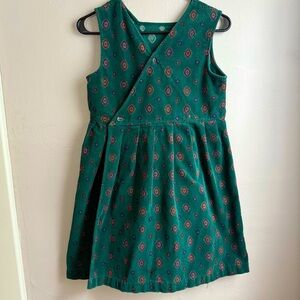 Vintage Samara 100% Cotton Corduroy Jumper Dress S/M Emerald Green Jewel Tones